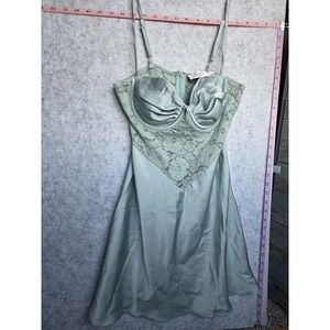 NWT Hello Molly Sage Green Lace Bustier Mini Dress Spaghetti Strap Size M